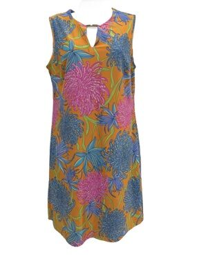 Jude Connally “Classic Mums” Print Shift Dress. Medium